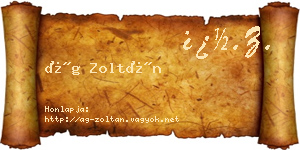Ág Zoltán névjegykártya